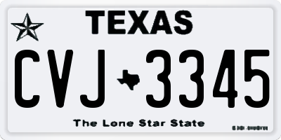 TX license plate CVJ3345