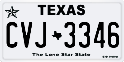 TX license plate CVJ3346