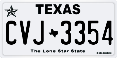 TX license plate CVJ3354