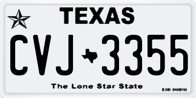 TX license plate CVJ3355