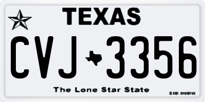 TX license plate CVJ3356