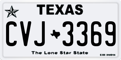 TX license plate CVJ3369
