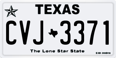 TX license plate CVJ3371
