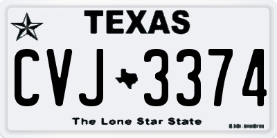 TX license plate CVJ3374