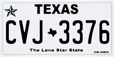 TX license plate CVJ3376