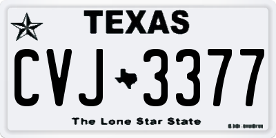 TX license plate CVJ3377