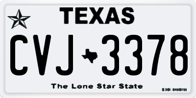 TX license plate CVJ3378