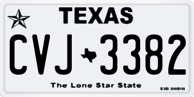 TX license plate CVJ3382