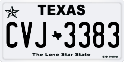 TX license plate CVJ3383