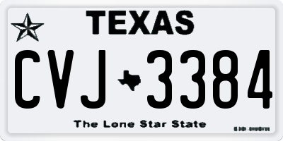 TX license plate CVJ3384