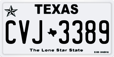 TX license plate CVJ3389