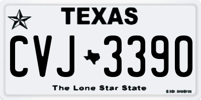TX license plate CVJ3390