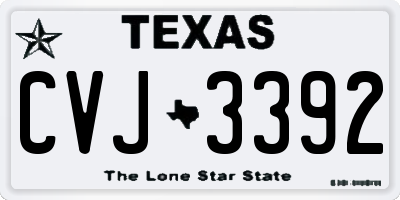 TX license plate CVJ3392