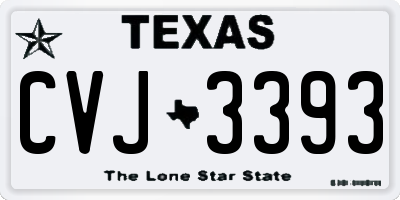 TX license plate CVJ3393