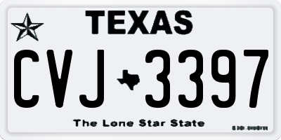 TX license plate CVJ3397