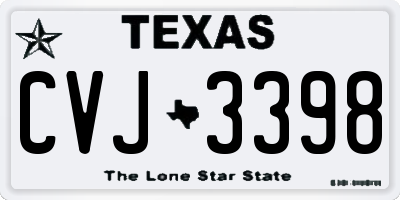 TX license plate CVJ3398