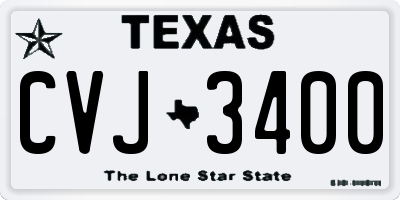 TX license plate CVJ3400