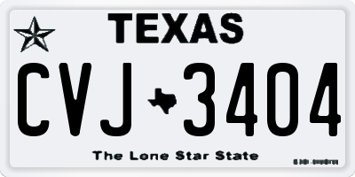 TX license plate CVJ3404