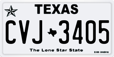 TX license plate CVJ3405