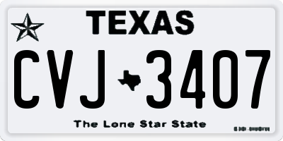 TX license plate CVJ3407