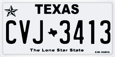 TX license plate CVJ3413