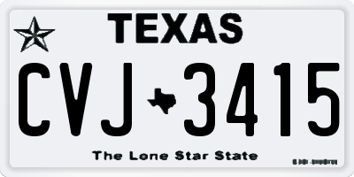 TX license plate CVJ3415
