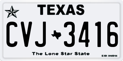 TX license plate CVJ3416