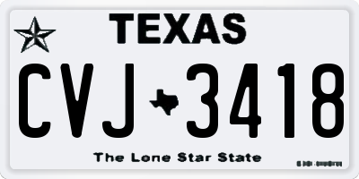TX license plate CVJ3418