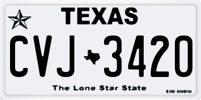 TX license plate CVJ3420
