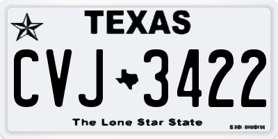 TX license plate CVJ3422