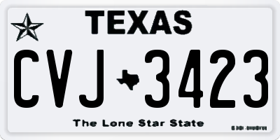 TX license plate CVJ3423