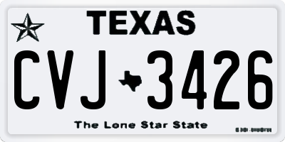 TX license plate CVJ3426