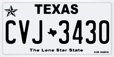 TX license plate CVJ3430