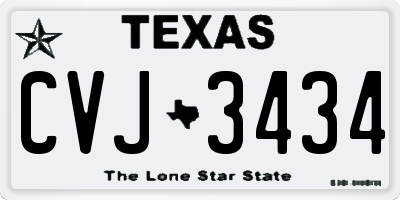 TX license plate CVJ3434