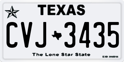 TX license plate CVJ3435