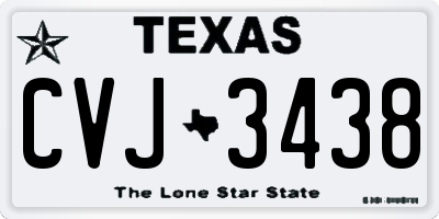 TX license plate CVJ3438