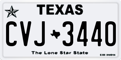 TX license plate CVJ3440