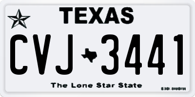 TX license plate CVJ3441