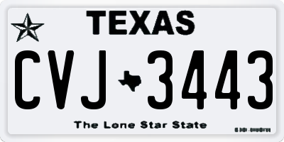 TX license plate CVJ3443
