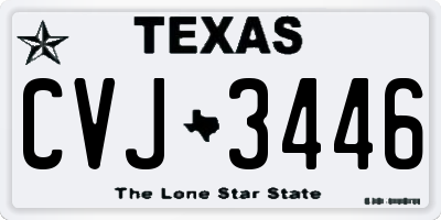 TX license plate CVJ3446