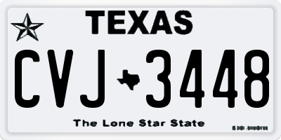 TX license plate CVJ3448