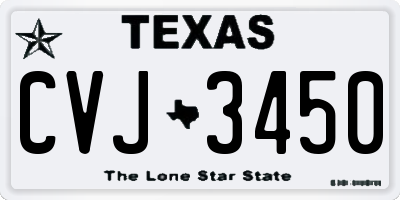 TX license plate CVJ3450