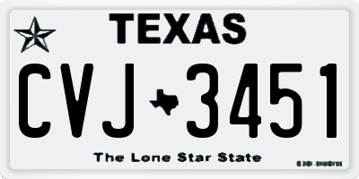 TX license plate CVJ3451