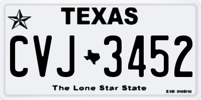 TX license plate CVJ3452