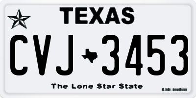 TX license plate CVJ3453