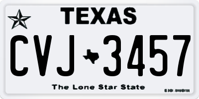 TX license plate CVJ3457