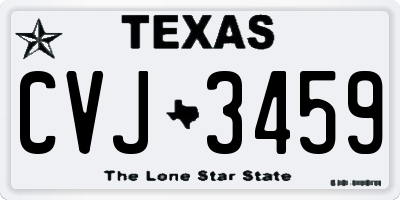TX license plate CVJ3459