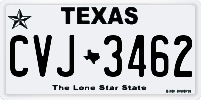 TX license plate CVJ3462