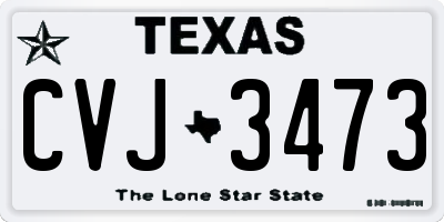 TX license plate CVJ3473