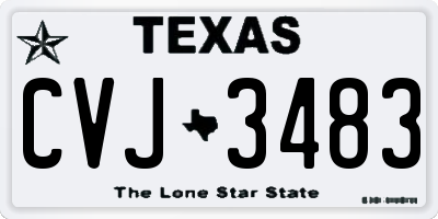 TX license plate CVJ3483